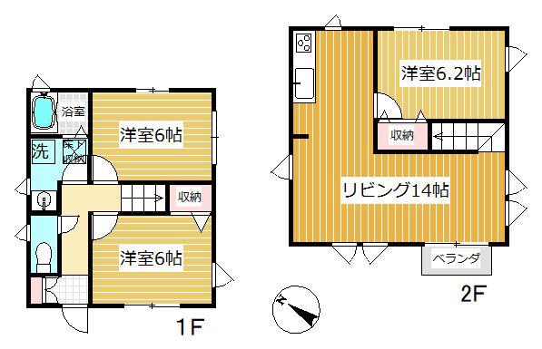 プライムアセット下清戸2号棟(3LDK)の間取り写真