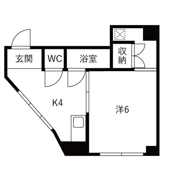 マンション日出山(1K/3階)の間取り写真