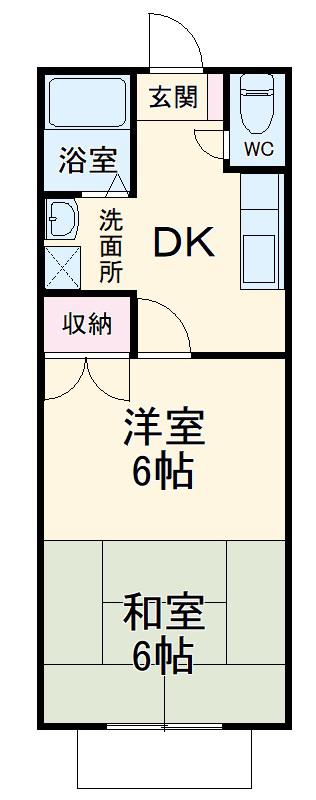 フローレンス光陽(1K/1階)の間取り写真