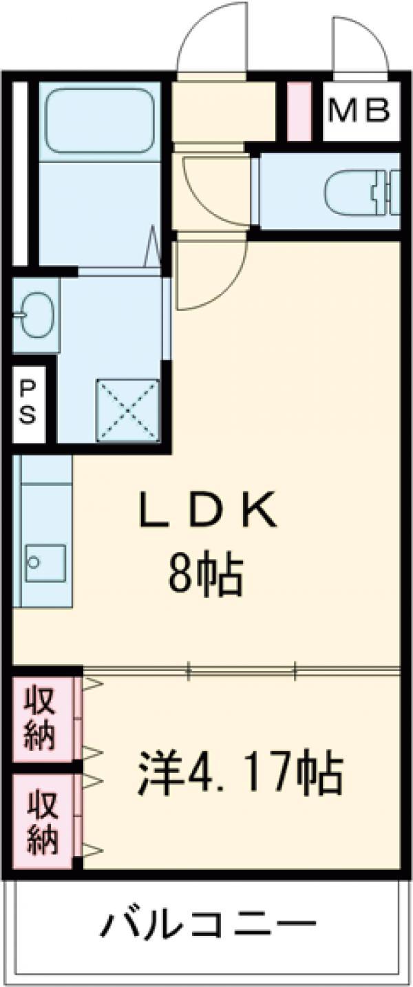 リバーサイド桂弐番館(1LDK/2階)の間取り写真