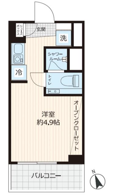 ステラコート横浜白楽(ワンルーム/3階)の間取り写真