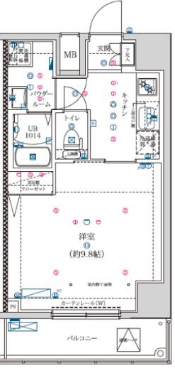 フェルクルールプレスト堀切菖蒲園(1K/12階)の間取り写真