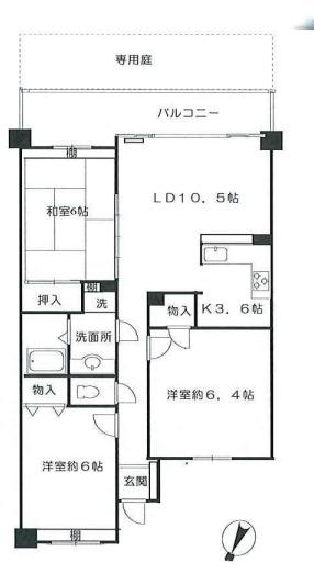 ステイツ所沢グランビア(3LDK/1階)の間取り写真