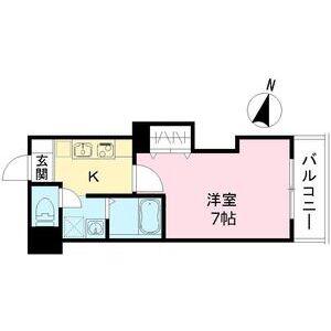 みおつくし城北(1K/3階)の間取り写真