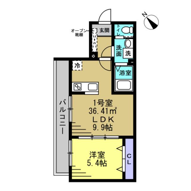ERIUK(1LDK/1階)の間取り写真