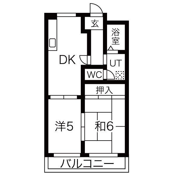 ヴィラロイヤル(2DK/4階)の間取り写真