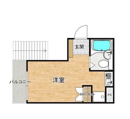 ジュネパレス相模原第21(ワンルーム/2階)の間取り写真