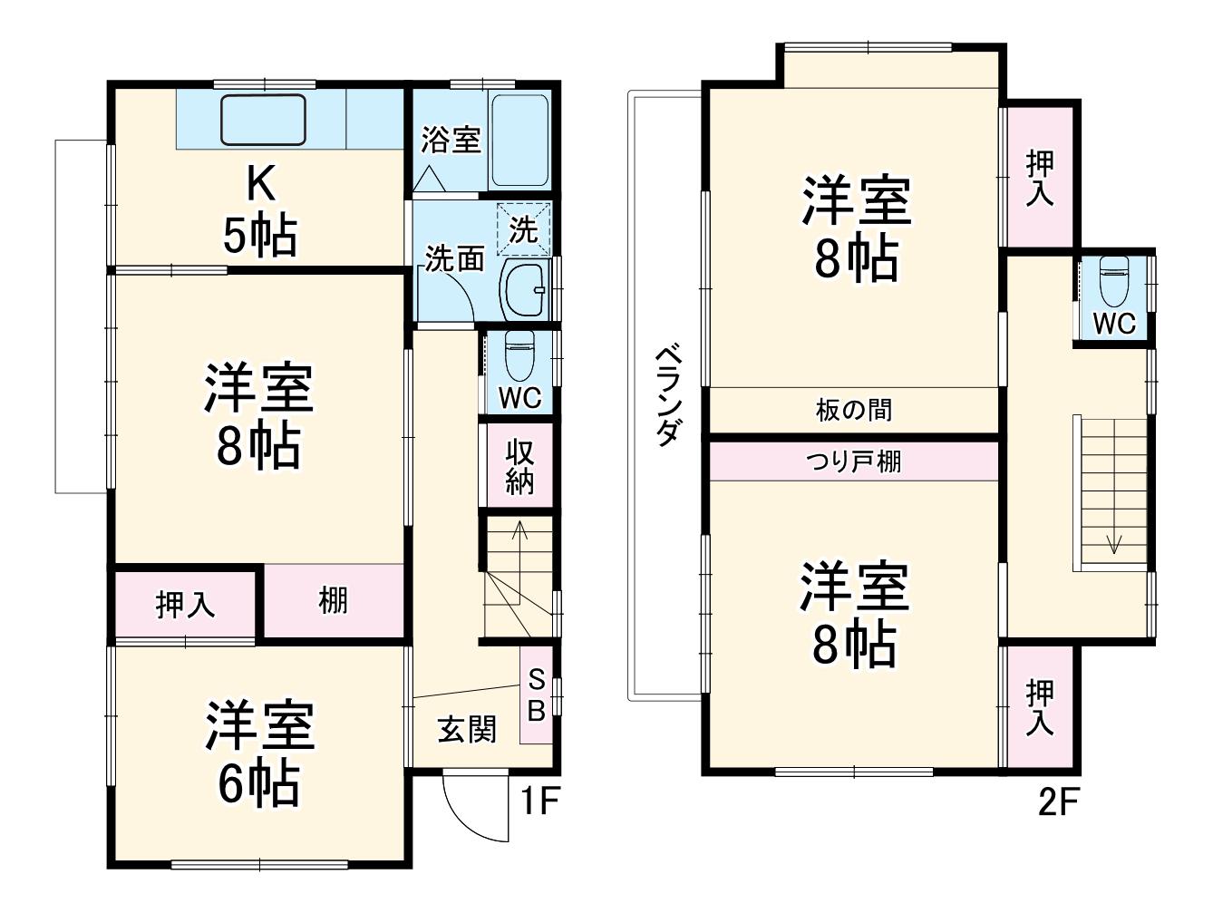 東武伊勢崎・大師線 一ノ割駅 徒歩6分 2階建 築47年(4K)の間取り写真