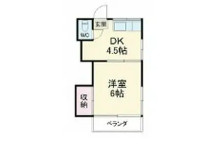 さつき荘(1DK/2階)の間取り写真