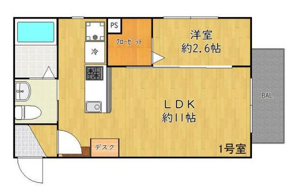 グランニール南流山Ⅱ(1LDK/1階)の間取り写真