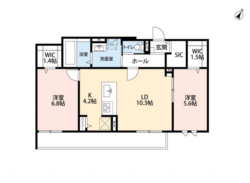 アルモ クレール(2LDK/2階)の間取り写真