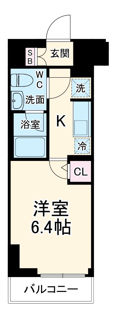 CREST TAPP SHIN YOKOHAMA(1K/9階)の間取り写真