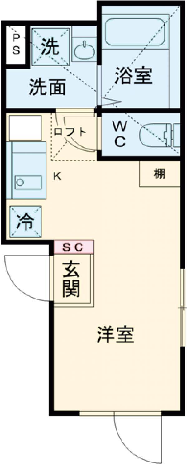 HW.HILLS 幡ヶ谷(ワンルーム/3階)の間取り写真