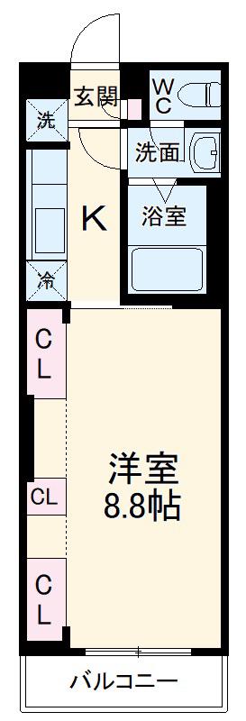 リブリ・シャルマン上戸田(1K/2階)の間取り写真