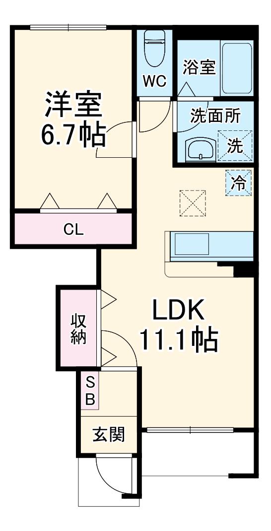 ハイ・グランディールⅠ(1LDK/1階)の間取り写真