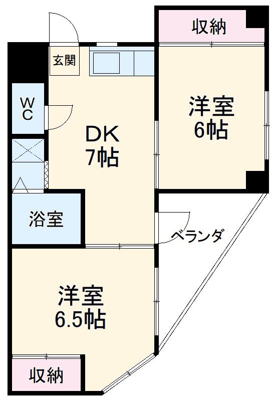 ルネッサンスYAHAGI(2DK/2階)の間取り写真