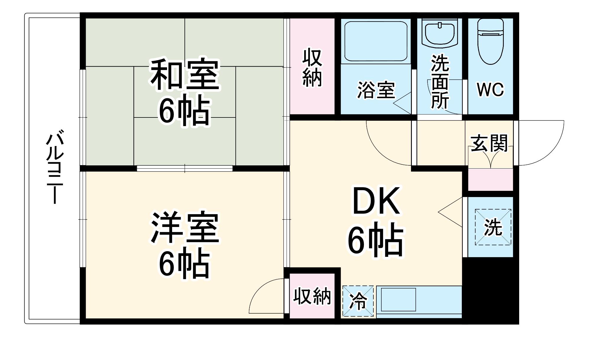 セレブリティ成田(2DK/5階)の間取り写真