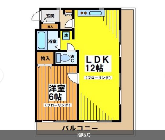 カーサヒビヤ(1LDK/2階)の間取り写真