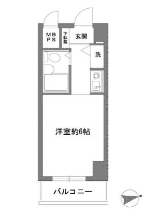 モナークマンション西川口(1K/6階)の間取り写真