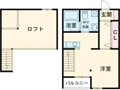 アルカディアⅡ(1K/2階)の間取り写真