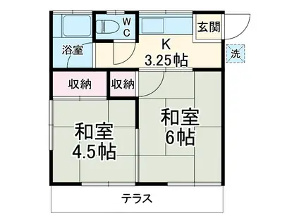 ヴィラ陣屋(2K/1階)の間取り写真