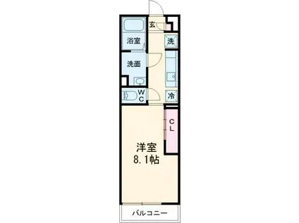 リブリ・HOⅡ(1K/3階)の間取り写真