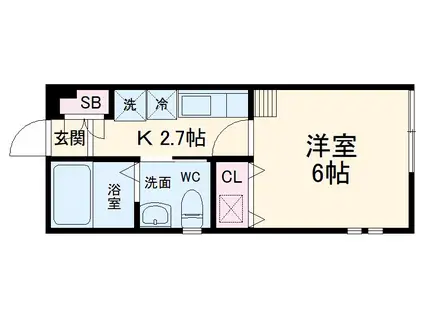 GRACE COURT MAKUHARI(1K/2階)の間取り写真