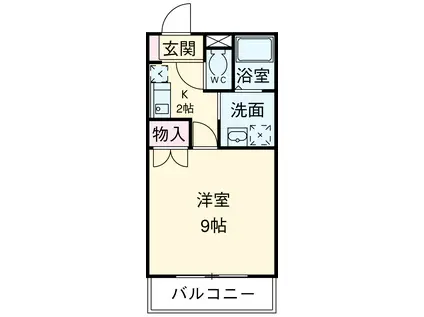 アムールFONTENE(1K/2階)の間取り写真