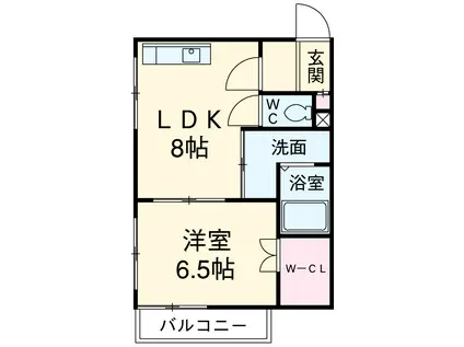 大島マンション印場元町(1LDK/1階)の間取り写真
