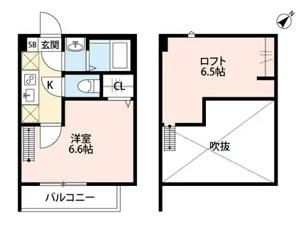 京成電鉄松戸線 前原駅 徒歩3分 2階建 築7年(1K/2階)の間取り写真