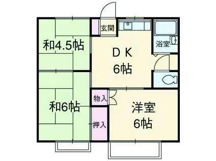 ファミールみどりヶ丘 A(3DK/1階)の間取り写真