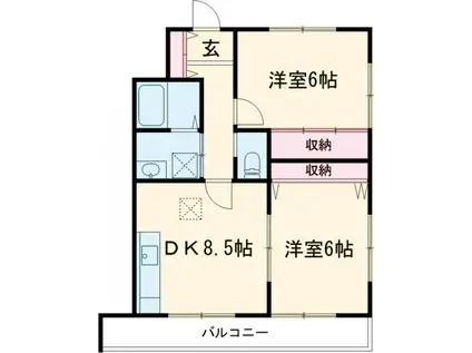 プティエスポワール(2DK/1階)の間取り写真