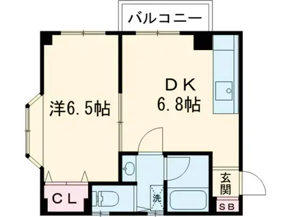 第2コーポファミーユ(1DK/3階)の間取り写真