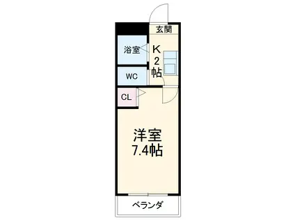 ウイングⅢ(1K/3階)の間取り写真