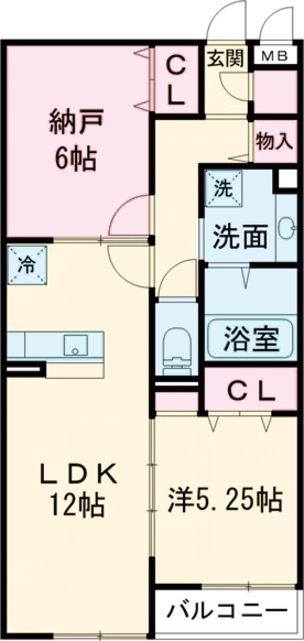 RIVIERE(1SLDK/2階)の間取り写真