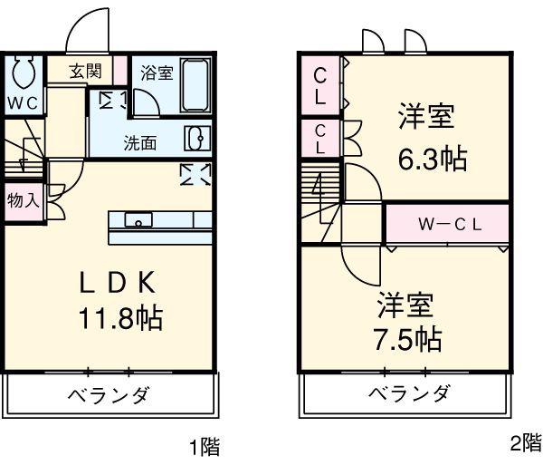 エストヴィラージュ(2LDK)の間取り写真