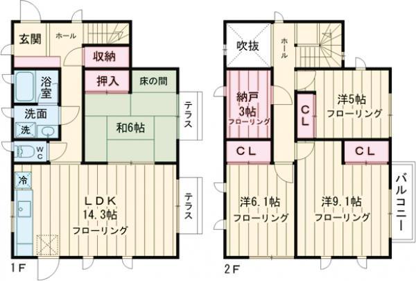 中央本線 吉祥寺駅 バス乗車時間:8分 日本無線前バス停で下車 徒歩3分 2階建 築28年(4SLDK)の間取り写真