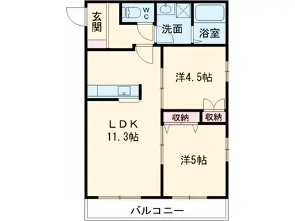 東京都新宿線 瑞江駅 徒歩15分 2階建 築11年(2LDK/2階)の間取り写真