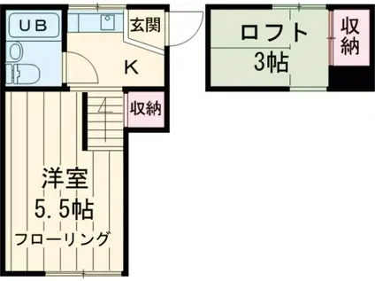 サンハイツ(1K/1階)の間取り写真
