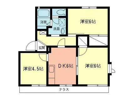 ハイム藤友B(3DK/1階)の間取り写真