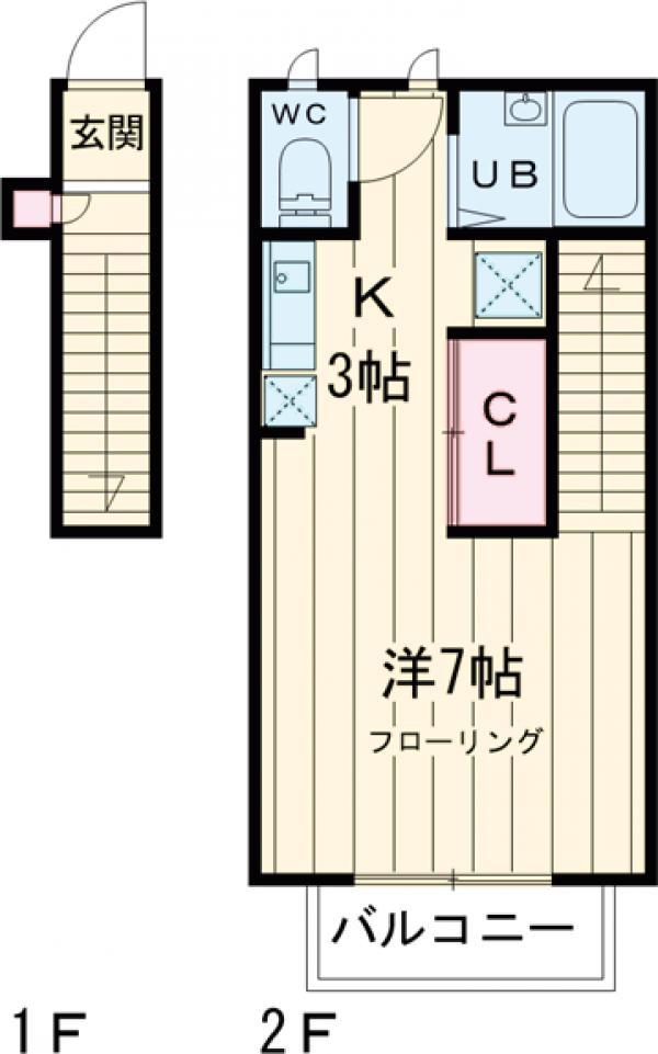 カメリア久我山(1K/2階)の間取り写真