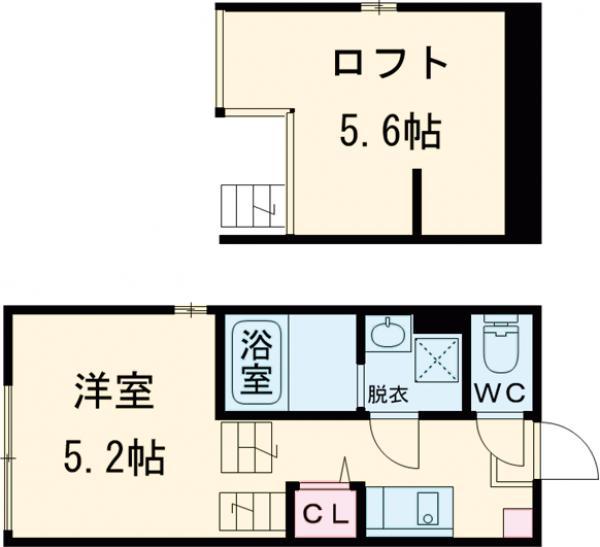 FIORIREⅡ(1K/2階)の間取り写真