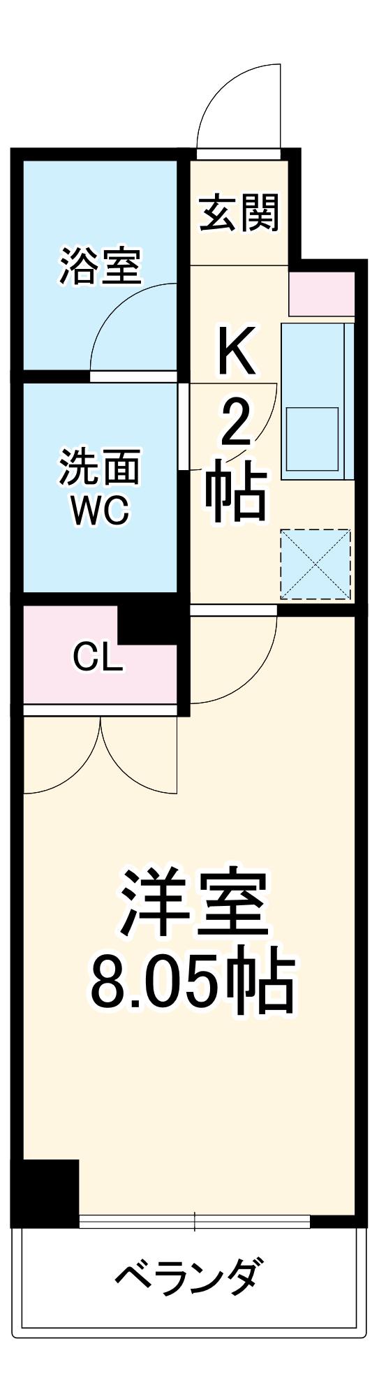 クレオ舞浜Ⅲ(1K/3階)の間取り写真