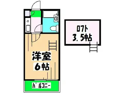 ジュネパレス北習志野第7(1K/2階)の間取り写真