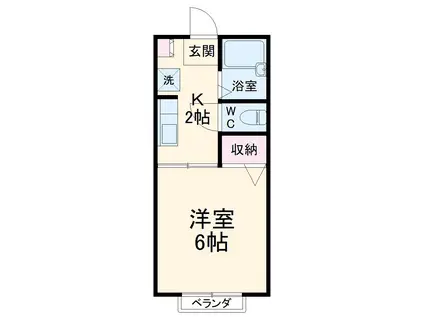 ハイムT.K(1K/1階)の間取り写真