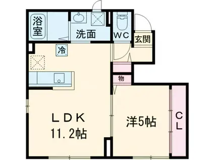 プラントグラスⅠ(1LDK/1階)の間取り写真