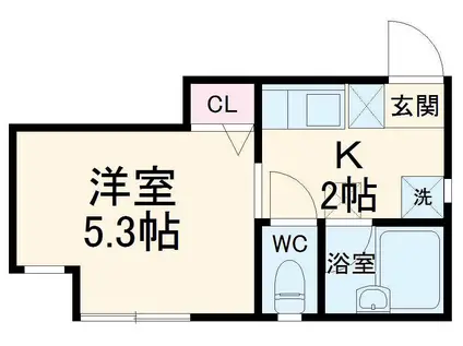 ラルーチェ武蔵小杉(1K/1階)の間取り写真