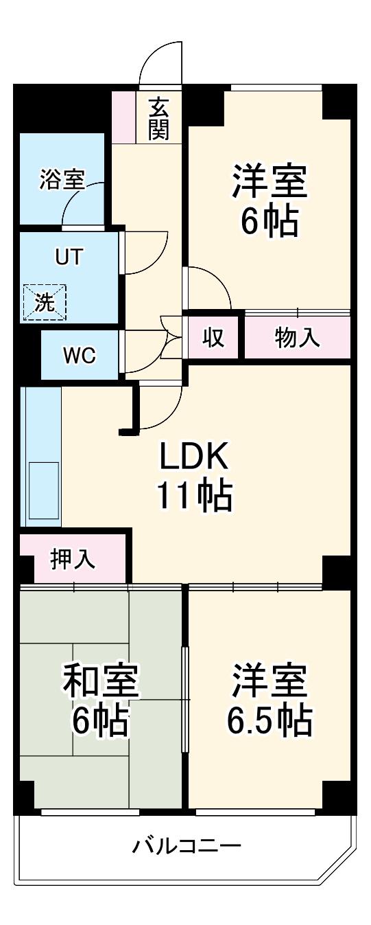ビバリーヒルズ藤が丘(3LDK/7階)の間取り写真