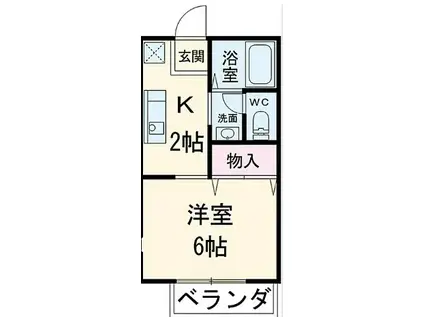 サンテラス峰沢A(1K/1階)の間取り写真