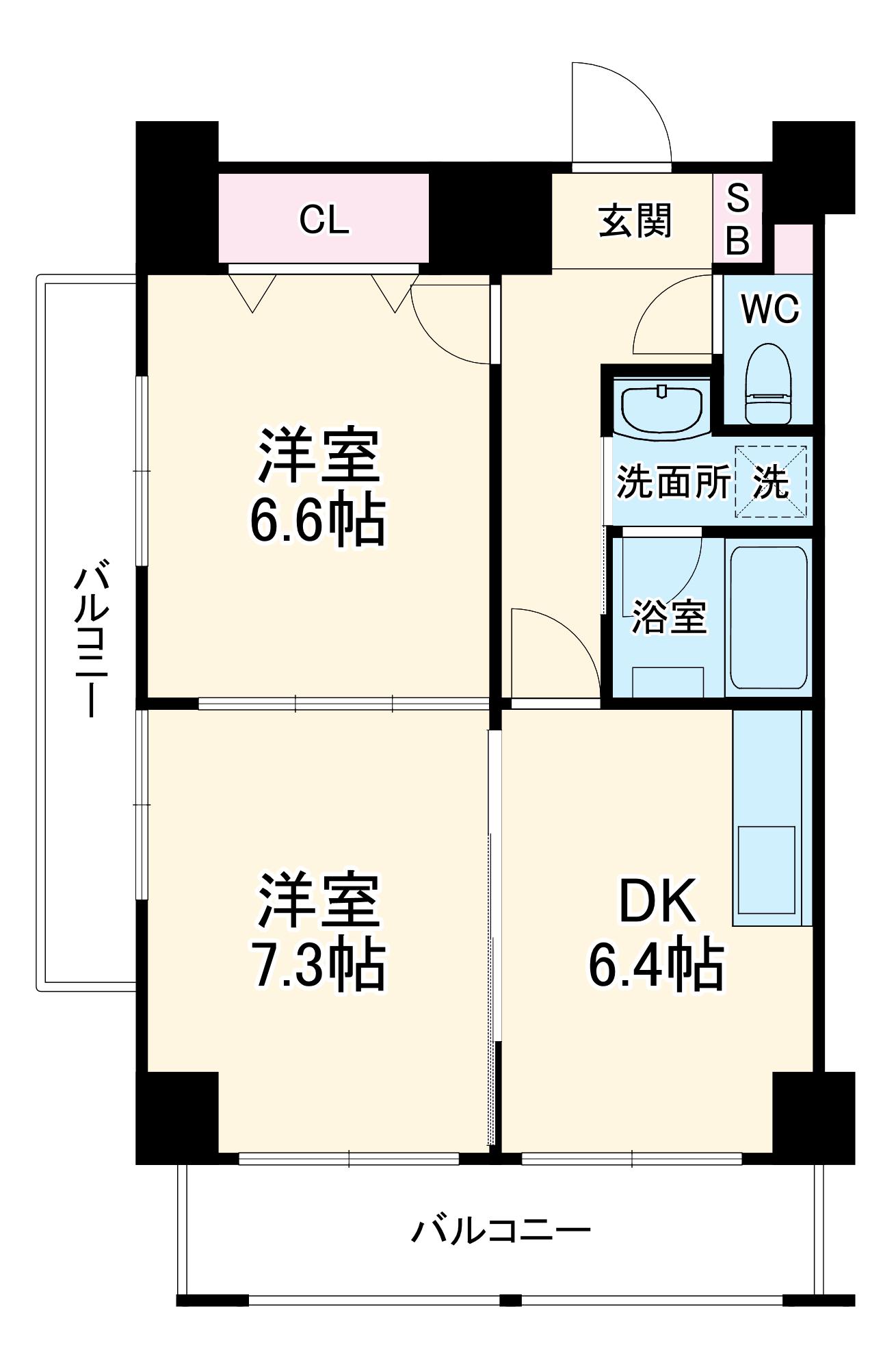アルステージ武蔵小杉Ⅱ(2DK/5階)の間取り写真